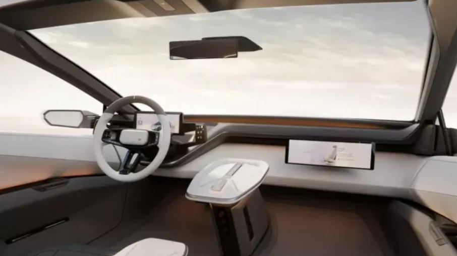 Interior apresenta design minimalista e futurístico 
