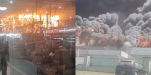 Vídeo: incêndio destrói parte de fábrica de veículos em Manaus