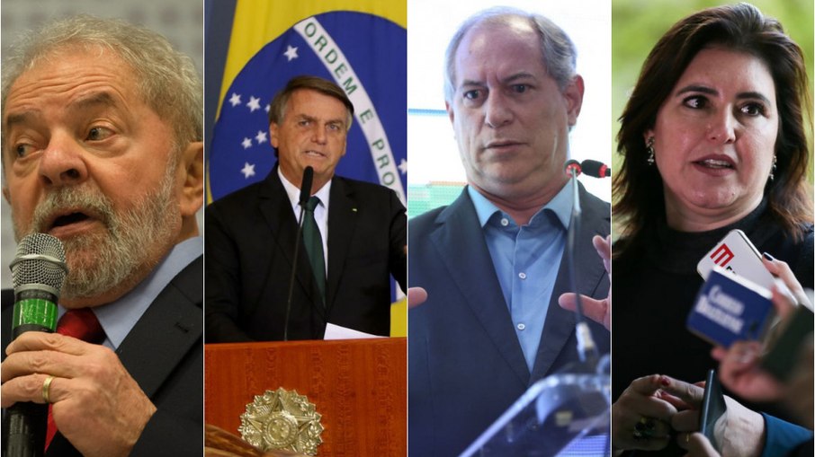 Presidenciáveis Lula, Bolsonaro, Ciro e Tebet, respectivamente