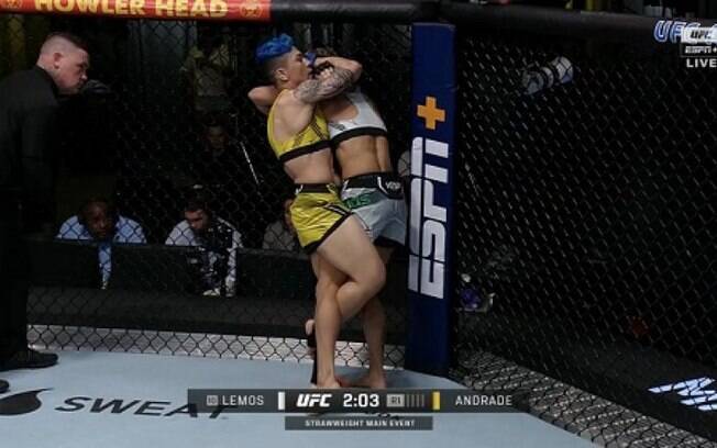 Jéssica Bate-Estaca aplica finalização histórica e vence Amanda Lemos no UFC Vegas 52