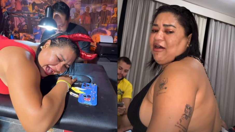 Influenciadora Leide Diana fez tatuagem na Farofa da Gkay e notou erro