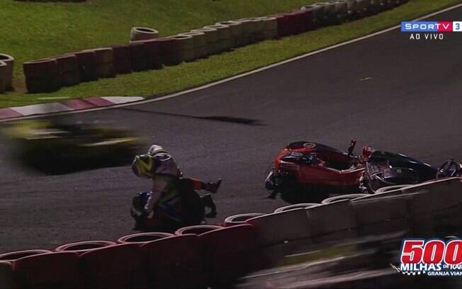 Detalhes da briga feia entre pilotos nas 500 milhas de kart Granja Viana, em São Paulo