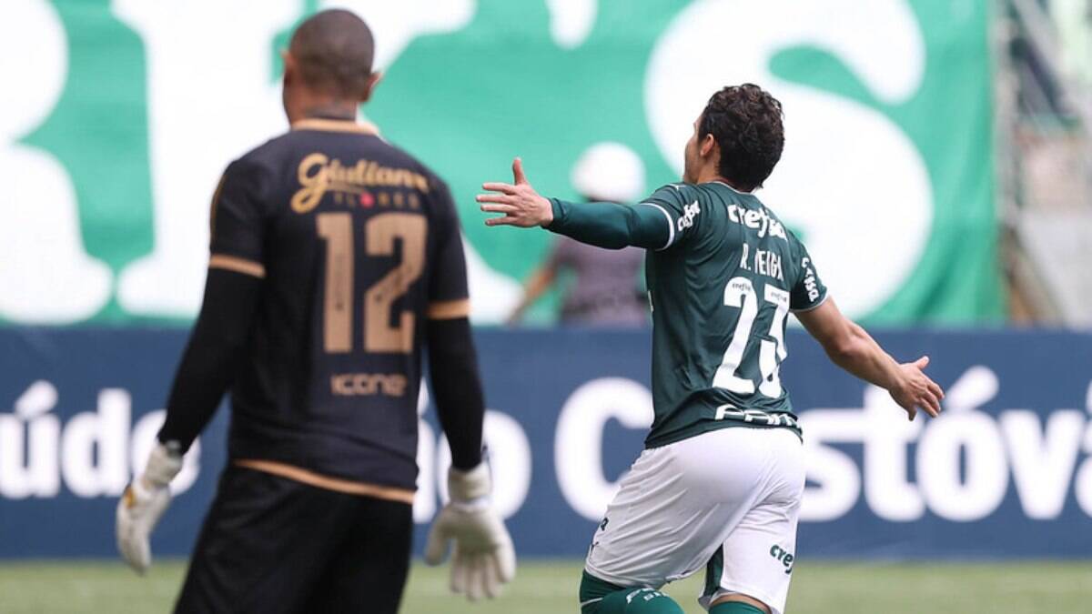 Veiga marcou o gol da vitória do Palmeiras sobre o Santo André