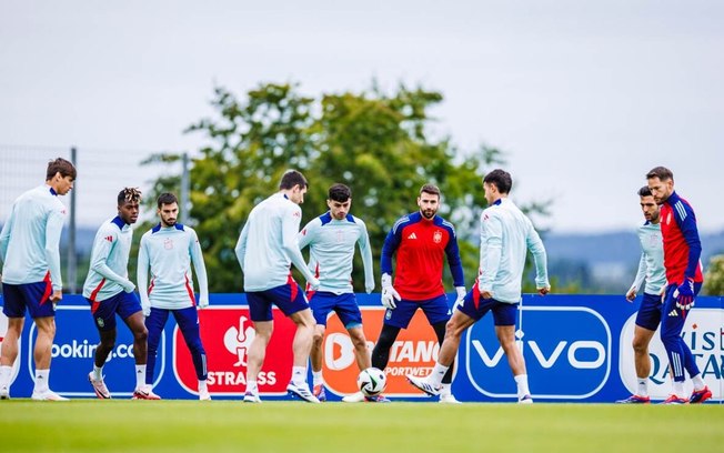 Jogadores da Espanha durante treinamento da seleção - Foto: Divulgação/ Seleção Espanhola