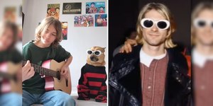 Fã de Nirvana posta homenagem inusitada ao lado de cão