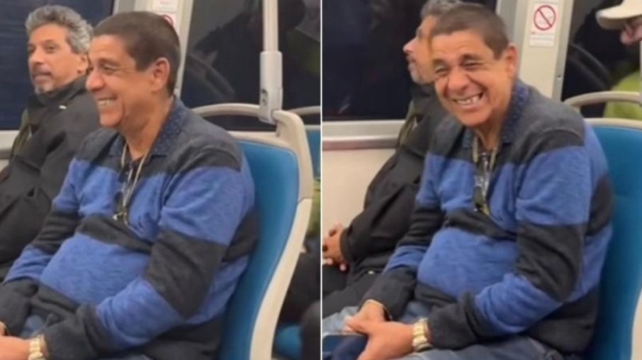 Zeca Pagodinho anda de metrô pela primeira vez