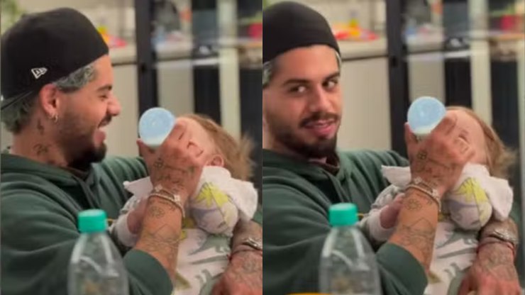 Após separação, Zé Felipe reencontra caçula: 