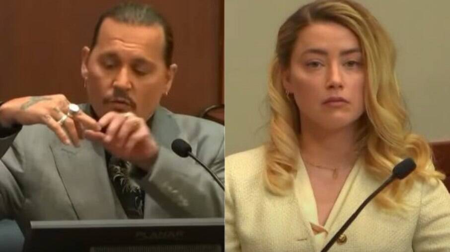 Johnny Depp e Amber Heard em julgamento 