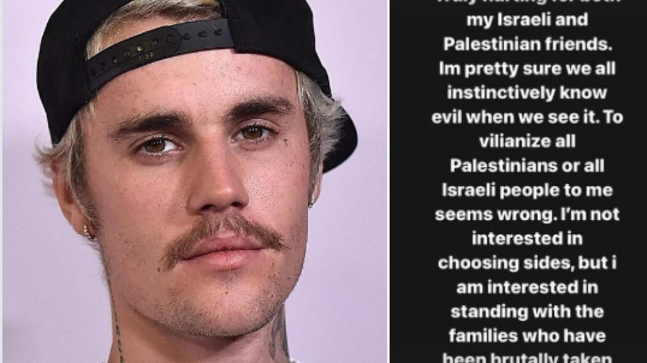 Justin Bieber toma partido sobre conflito entre Israel e Hamas