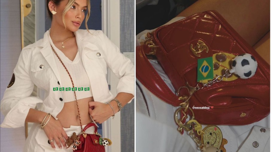 Namorada de Endrick, Gabriely Miranda usa bolsa da Chanel para assistir jogo da seleção