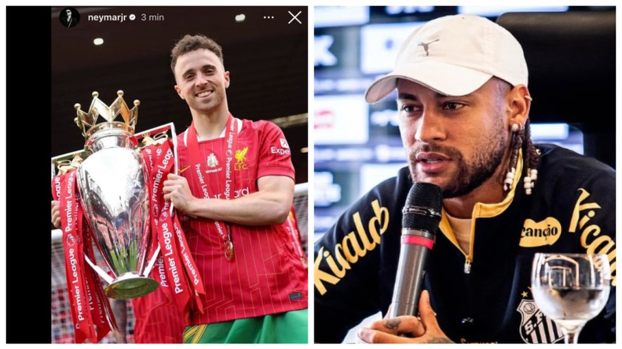 Neymar presta solidariedade a Diogo Jota na rede social