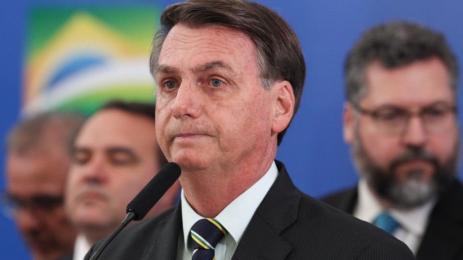 Jair Bolsonaro durante pronunciamento como presidente