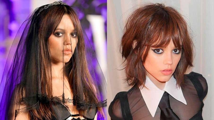 O antes e depois dos cabelos de Jenna Ortega