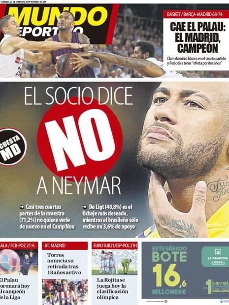 Neymar na capa do Mundo Deportivo