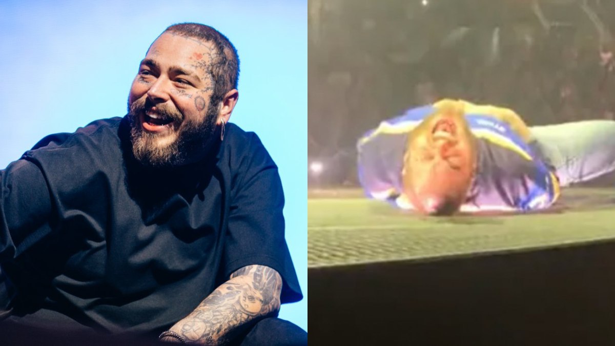 Post Malone sofre queda em palco e se contorce de dor durante show