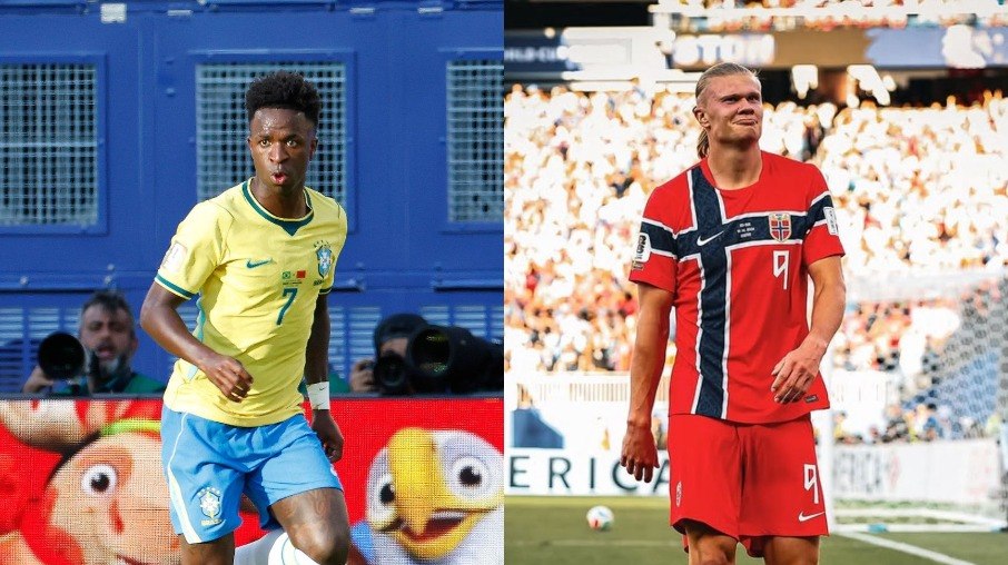 Vini Jr e Haaland são destaques de Brasil e Noruega Vini Jr e Haaland são destaques de Brasil e Noruega
