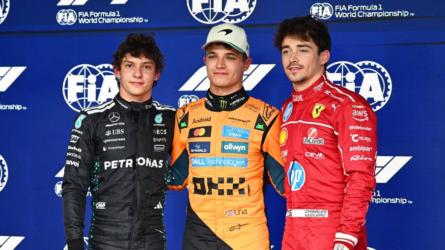 Kimi Antonelli, Lando Norris e Charles Leclerc largam na frente no GP de São Paulo