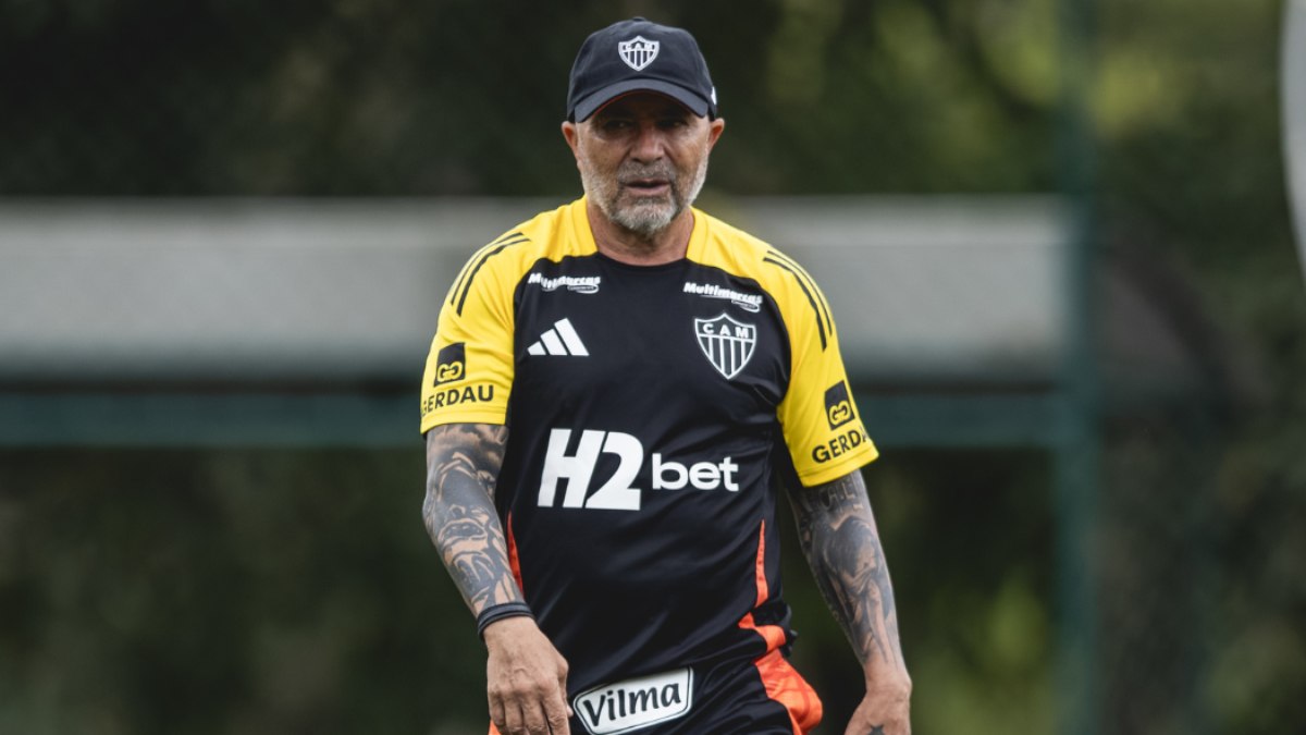 Jorge Sampaoli em treino do Galo Jorge Sampaoli em treino do Galo