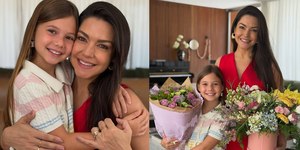 Filha de Thais Fersoza e Teló surge "idêntica" à mãe e web reage