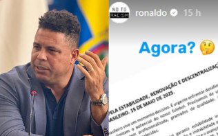 Ronaldo
ironiza manifesto de federações brasileiras: Agora?