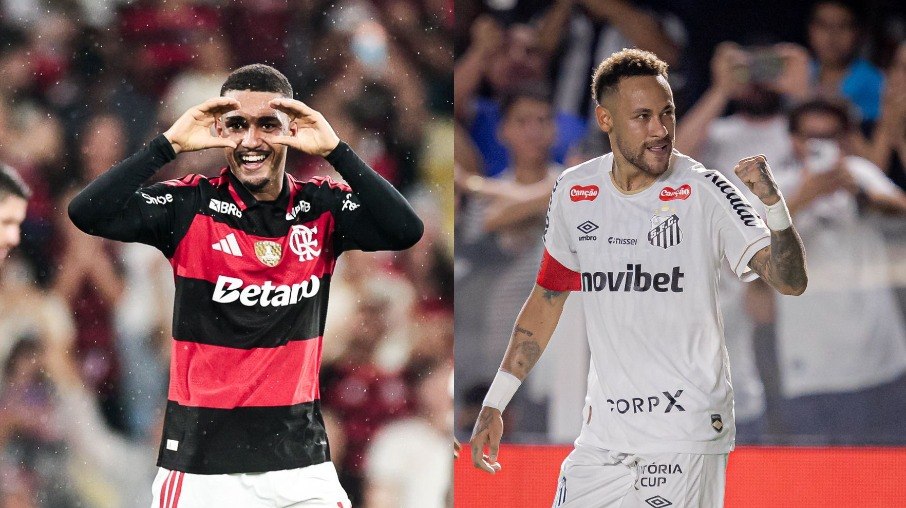 Samuel Lino e Neymar são armas ofensivas de Flamengo e Santos