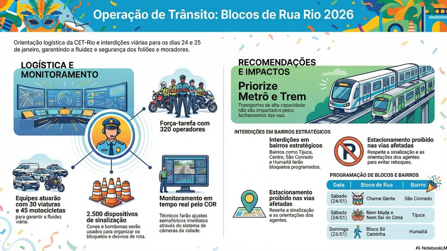 CET-Rio organiza operação de trânsito para blocos de Carnaval