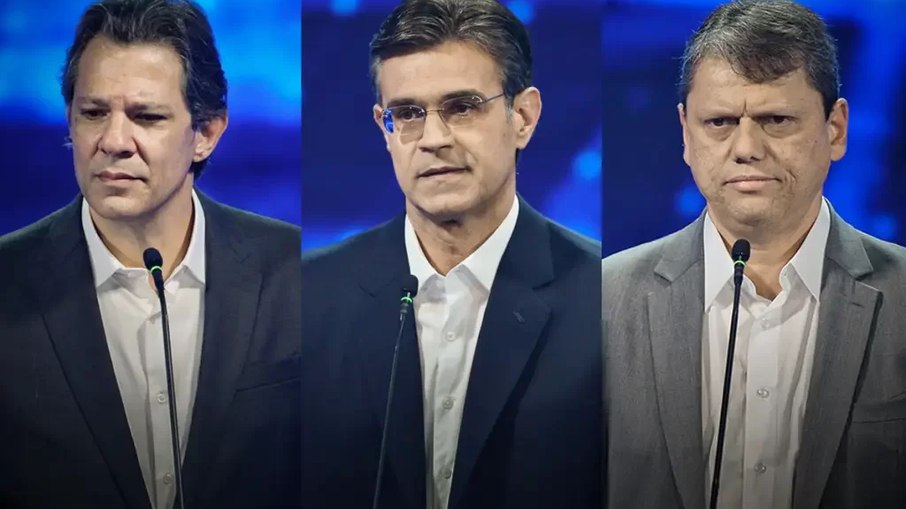 Haddad, Rodrigo Garcia e Tarcísio buscam chegar ao segundo turno em SP
