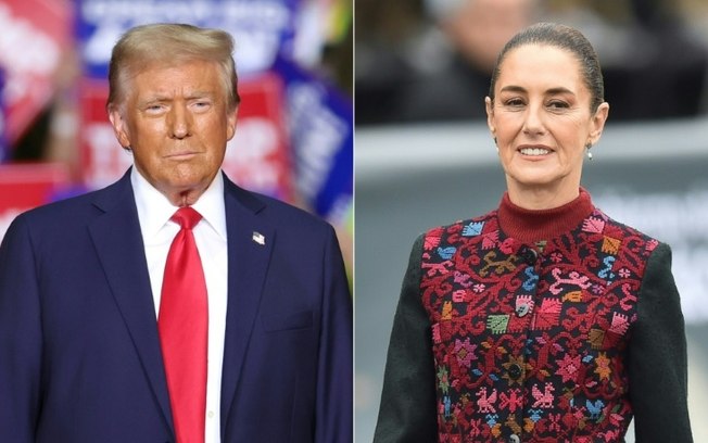 A presidente do México, Claudia Sheinbaum (D), e o presidente eleito dos Estados Unidos, Donald Trump, conversaram por telefone