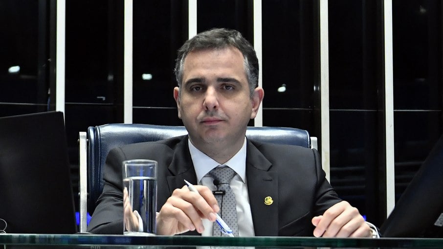 Presidente do Senado, Rodrigo Pacheco, durante sessão