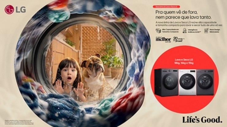 Linha de lava e seca da LG une alta capacidade e tamanho compacto para otimizar o espaço nas lavanderias