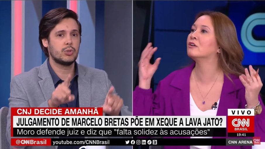 Joel Pinheiro e Gabriela Araújo tiveram um bate-boca acalorado ao vivo na CNN Brasil