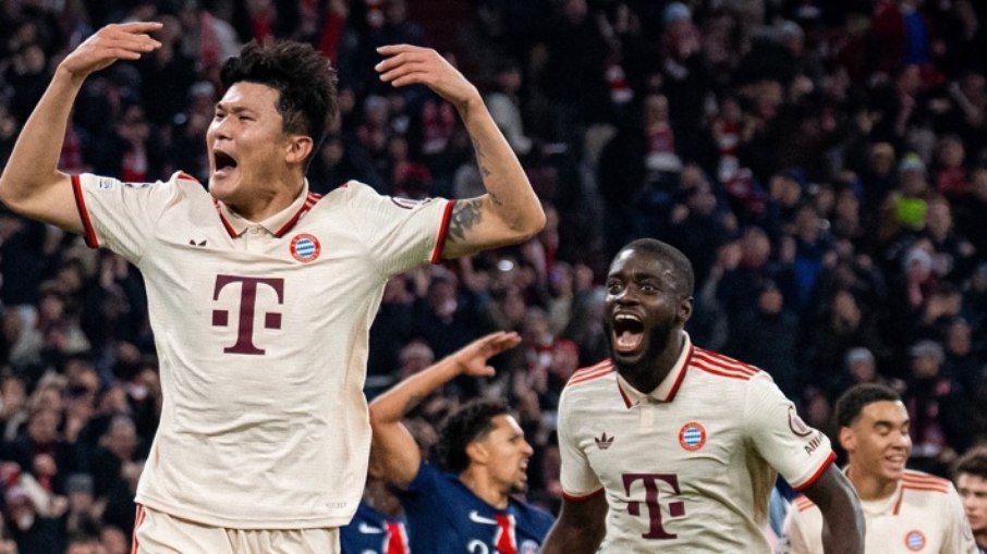 Kim comemora após marcar o gol da vitória do Bayern sobre o PSG