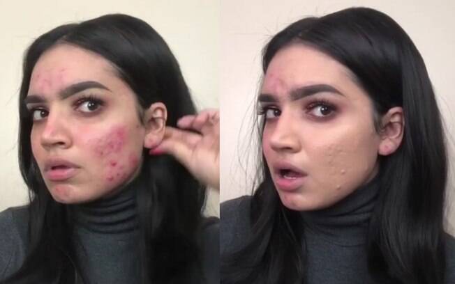 Afegã já fez vídeos para mostrar que não usa maquiagem para esconder as espinhas, mas porque gosta das transformações