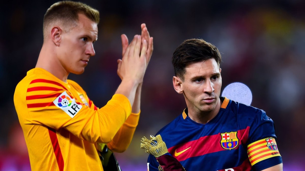 Ter Stegen e Messi atuaram juntos por 8 anos Ter Stegen e Messi atuaram juntos por 8 anos