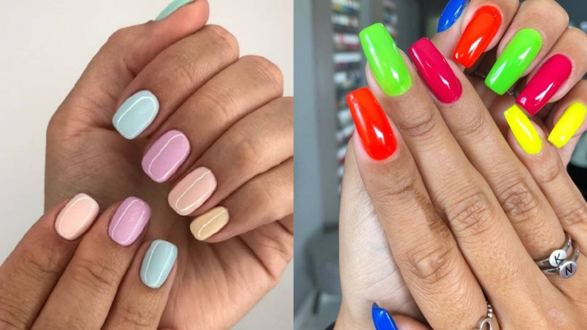 Skittle Nails: use cores de esmalte diferentes para cada unha ...