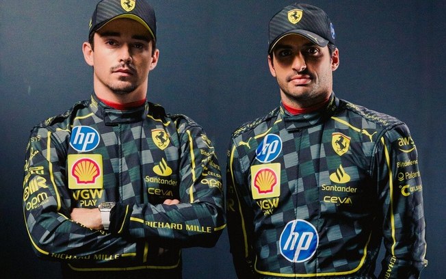 Ferrari troca o vermelho do uniforme pelo preto e amarelo no GP da Itália