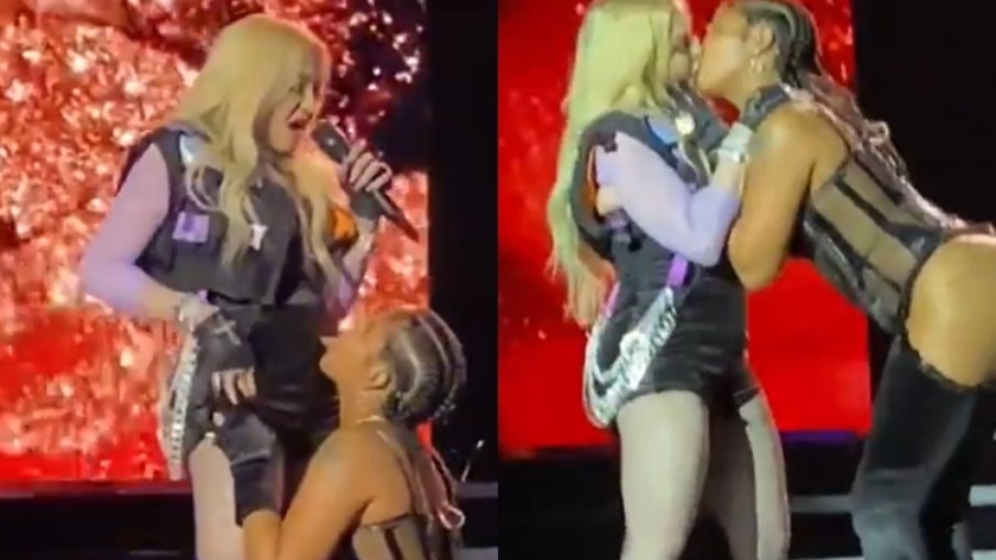 Madonna troca beijos com rapper Tokischa durante show em NY