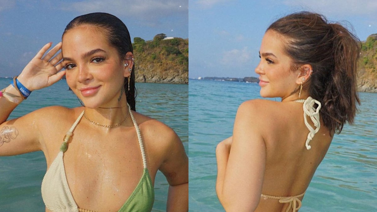 Mel Maia coloca corpo para jogo em fotos de biquíni em Noronha