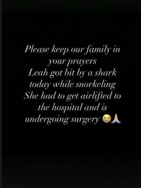 Mãe de Leah pede orações em sua rede social