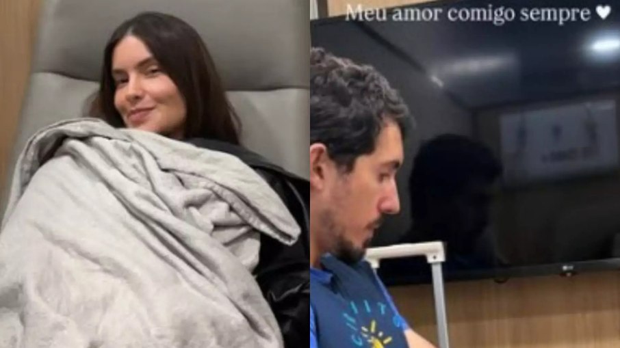 Thaís Braz aparece no hospital ao lado do namorado