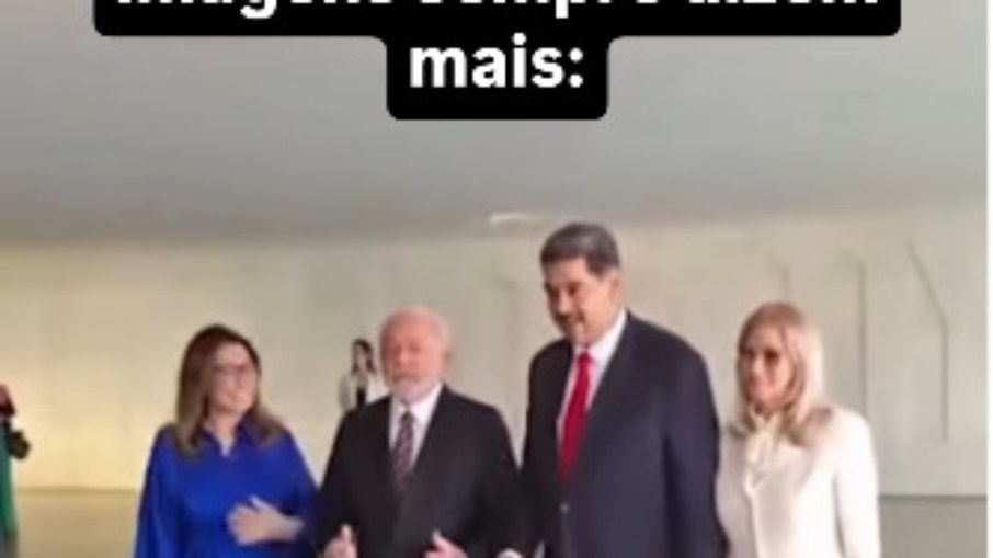 No vídeo, Lula e Janja recebem Maduro e Cilia Flores no PLanalto