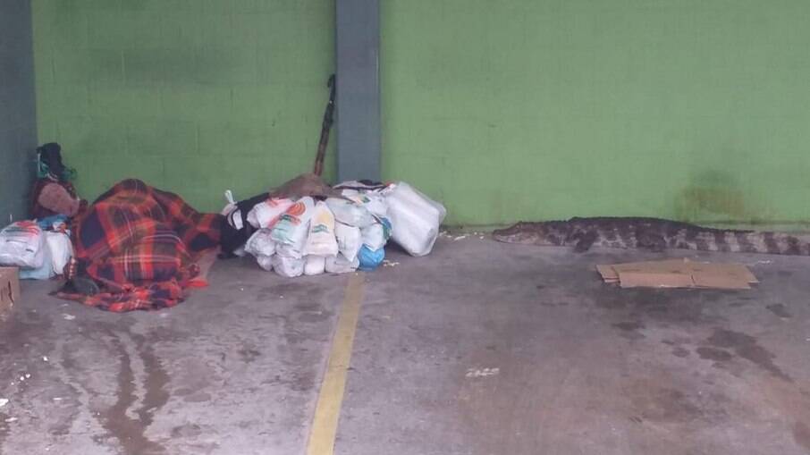 O homem dormia no estacionamento de um supermercado em Cananéia, no litoral de São Paulo