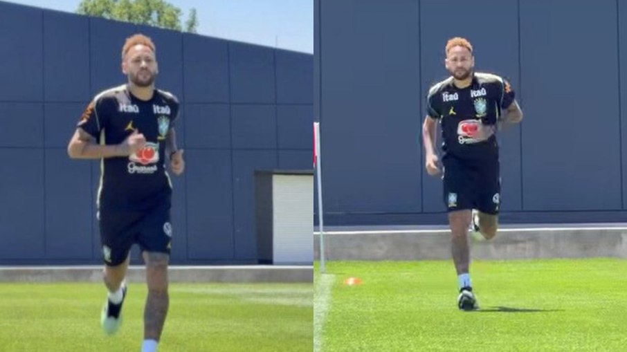 Neymar voltou a treinar nos gramados