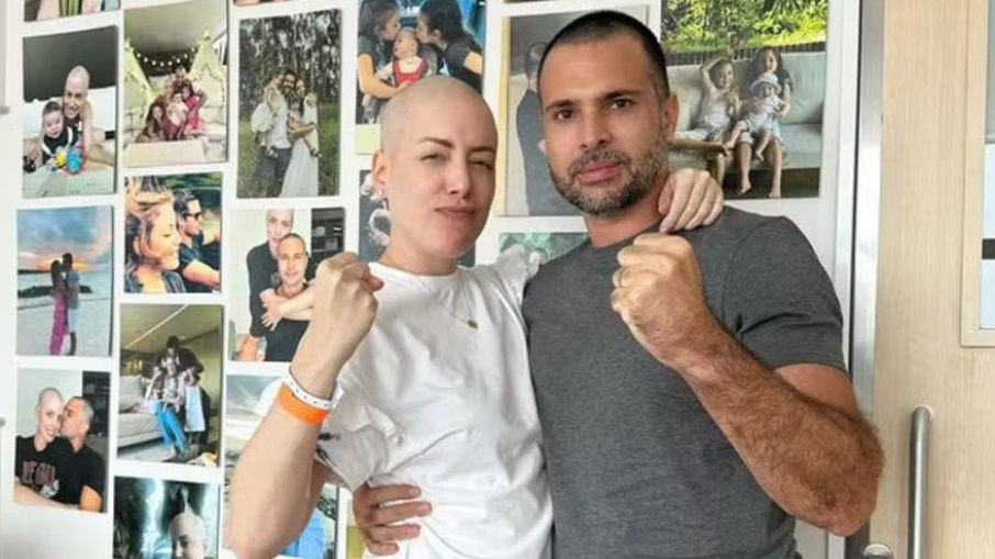 Fabiana Justus posta foto com marido no quarto do hospital