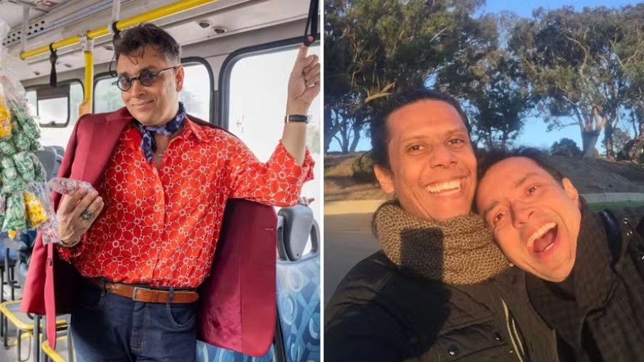 Rodrigo Fagundes e o marido