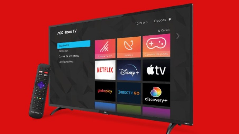 Smart TV AOC de 43 polegadas com sistema Roku