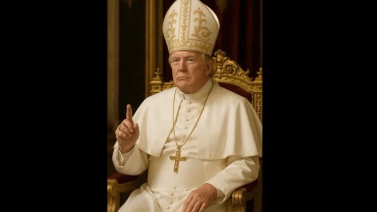 Trump%20posta%20foto%20de%20IA%20vestido%20de%20Papa%20sentado%20em%20trono