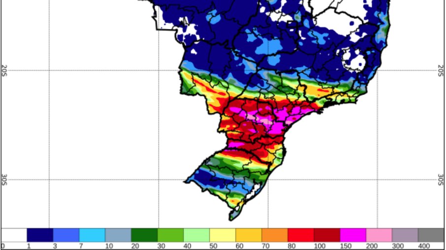 Previsão de chuva acumulada (08 de setembro a 15 de setembro de 2026) Previsão de chuva acumulada (08 de setembro a 15 de setembro de 2026)