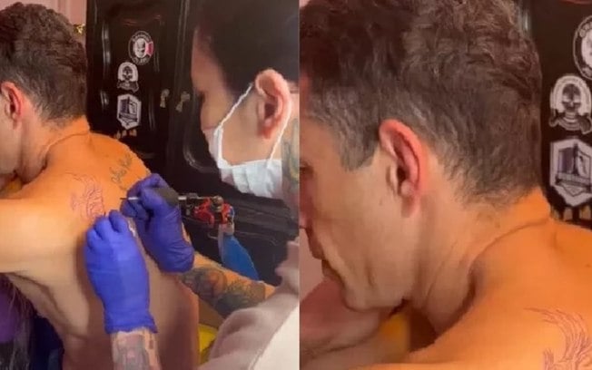 Após se separar de Wanessa Camargo, Marcus Buaiz tatua fênix nas costas