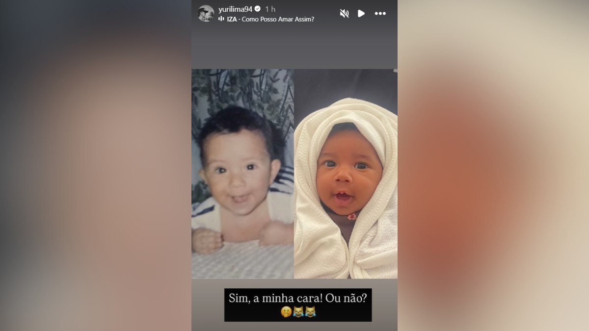 Yuri Lima impressiona ao resgatar foto da infância e comparar com a filha Nala; veja